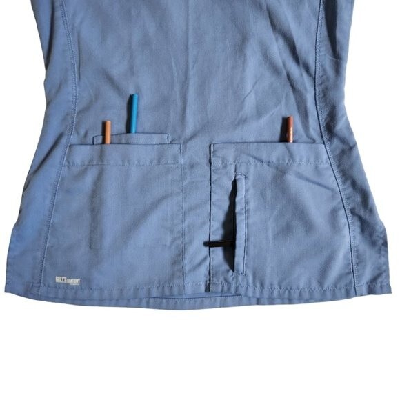 Grey's Anatomy Active Blue Short Sleeve 4 Pocket Scrub Top Size XS - Picture 6 of 12